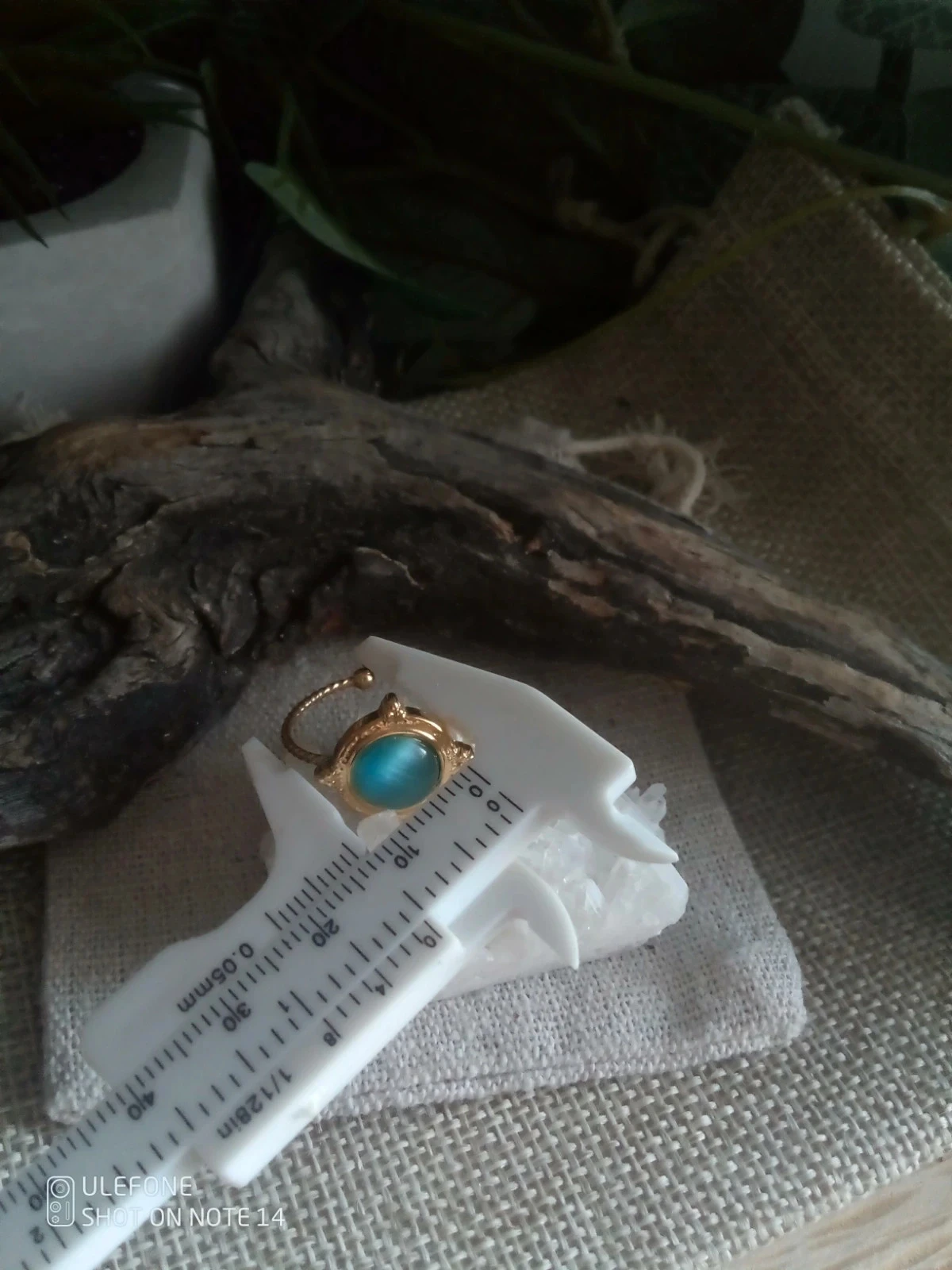 Bague pierre oeil de chat bleu – photo 4